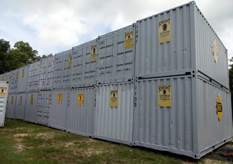 knight storage stacked shipping containers
